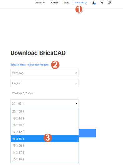 Download older version of BricsCAD